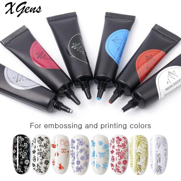 

nail gel xgens stamping art print oil uv soak off varnish for plate, Red;pink