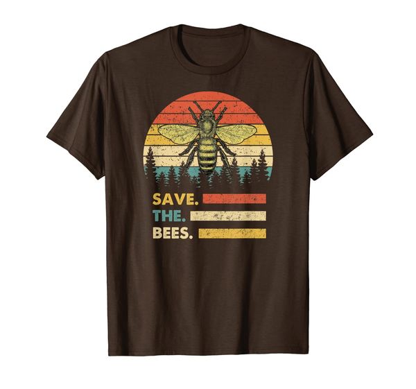 

save the bees tshirt vintage retro style climate change t-shirt, White;black