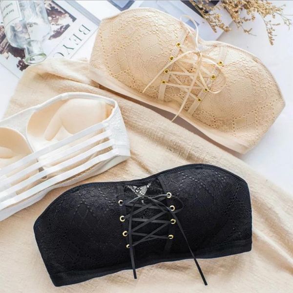 

push up lace invisible bra women underwear lingerie strapless bra for wedding dress backless brassiere, Red;black