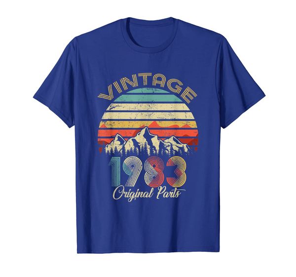 

retro vintage 1983 36th birthday gifts t-shirt for men women, White;black