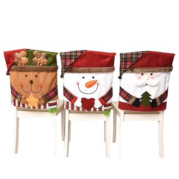 

chair covers household anti-dirty christmas cover santa claus snowman elk removable seat dining slipcover home decoration