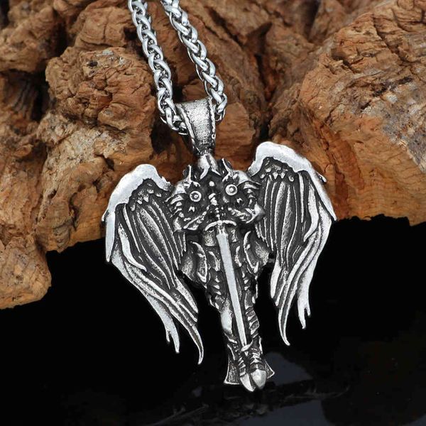 

popular viking odin wings men's pendant necklace accessories long jewelry, Silver