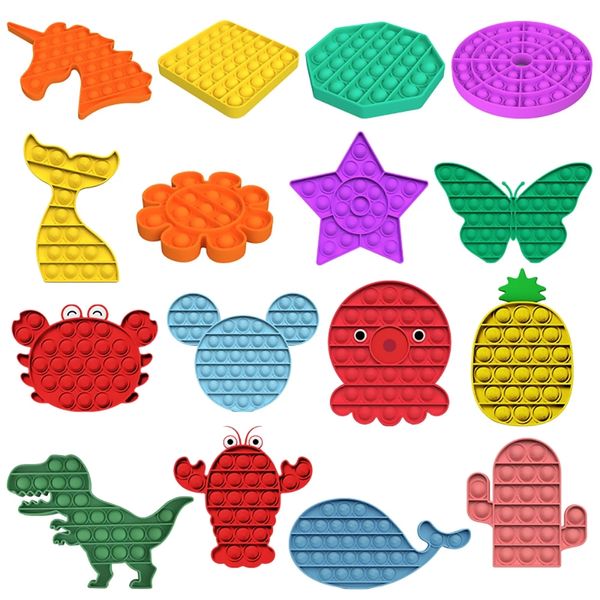 Giocattoli per lo stress pop di Fidget Reliver Pop Push It Bubble Antistress Adult Children Sensory Toy per alleviare l'autismo