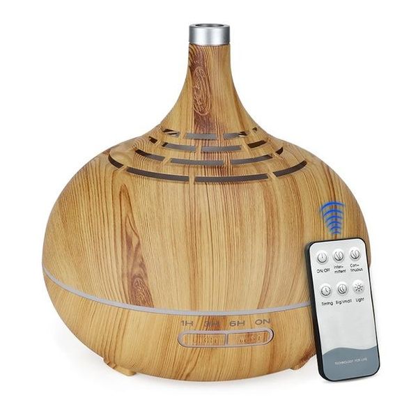 

essential oils diffusers remote control ultrasonic air humidifier aroma oil diffuser with wood grain 7 color changing lights