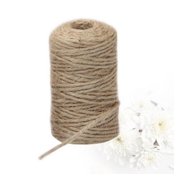 

yarn 100m natural jute woven rope florists gift box string wrapping cords thread diy scrapbooking craft decor (1mm 100g), Black;white