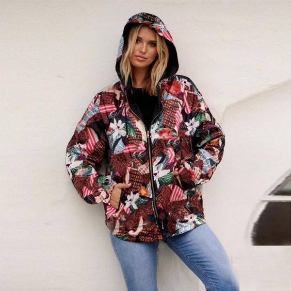 

women's jackets luxury designer autumn winter style hooded print literary cardigan street fashion female clothing woman clothes costum, Black;brown