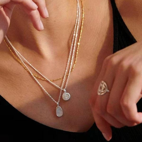 

pendant necklaces veelff high polish 18k plating real gold titanium steel necklace cute shell snail conch choker, Silver