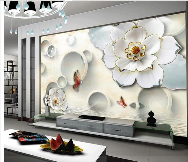 

wallpapers custom po wallpaper 3d stereo floral relief home decor living room wall covering
