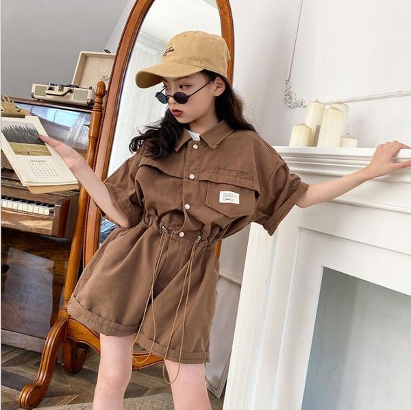 

jumpsuits 2021 wholesale girls overalls summer fashion shorts 6-12t b308, Blue