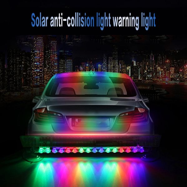 1pc LED Solar Energie Lagerung Blinkende Warn Licht Drahtlose Auto Auto Super Helle Bunte Universal Innen Dekoration