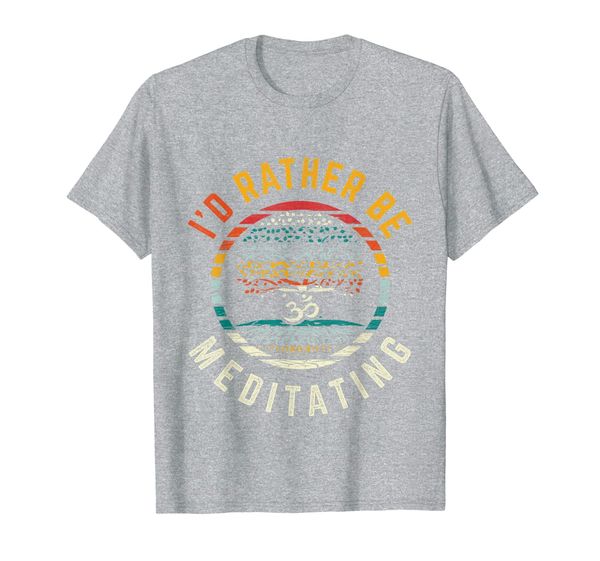 

tree of life with om symbol i'd rather be meditating t-shirt, White;black