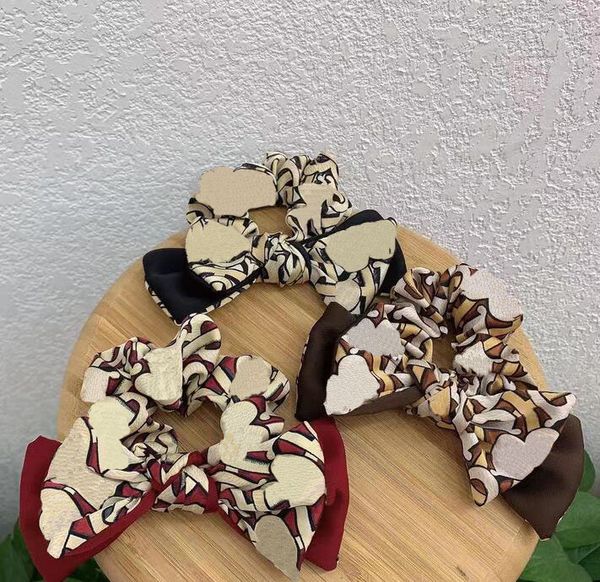 

women desinger scrunchies elastic rubber bands letters print charm women scrunchie hair rope girls ponytail holder hair accessories 3 colors