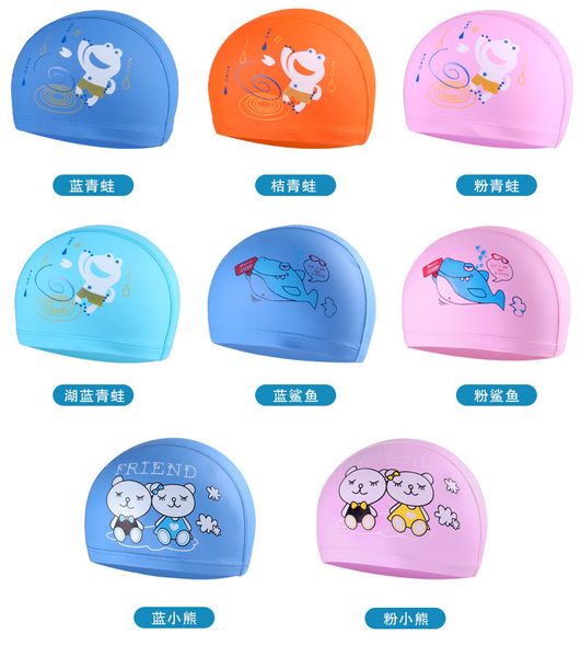 

2021 swimming cap kid chldren boy girl cute youth waterproof,breathable and comfortable pu coated enlarged h2333