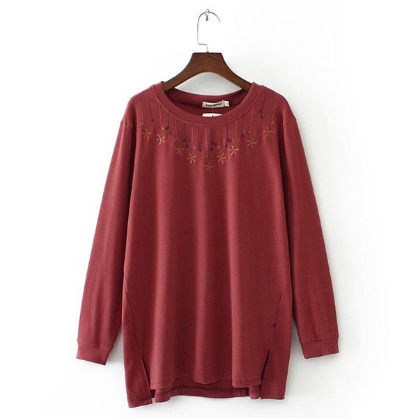 

women's hoodies & sweatshirts plus size casual long sleeved floral embroidery shirts women, Black