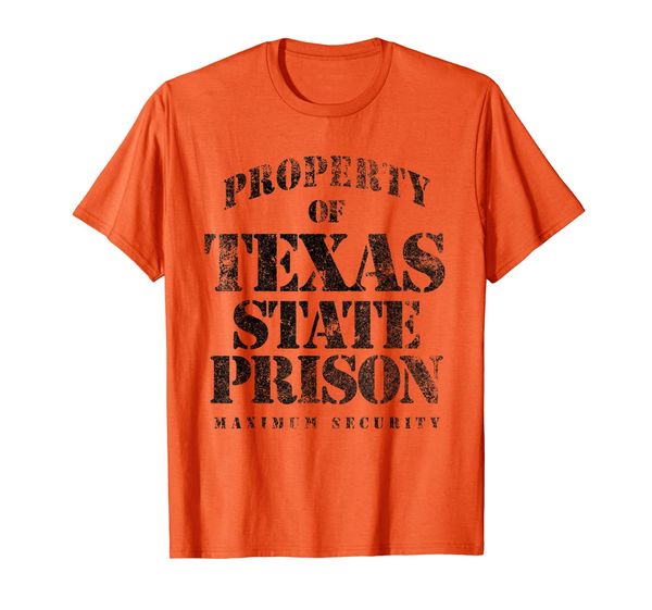 

texas prison orange jump suit funny t-shirt, White;black