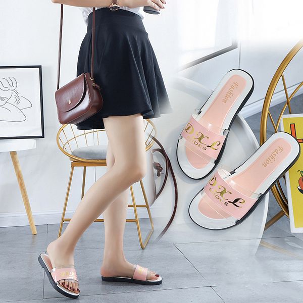 

luxury slippers ins outdoor injection sole fashion slipper's summer letters personality comfortable flip flop, Black