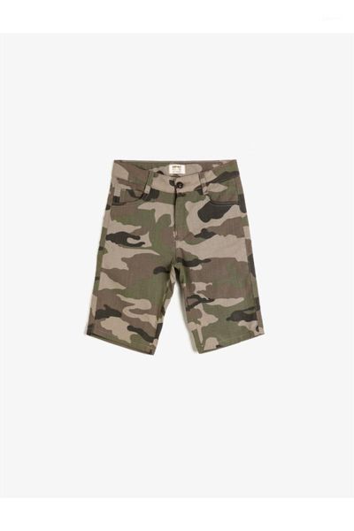 

koton cotton camouflage patterned sort men's shorts, White;black