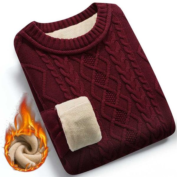 Sweater dos homens de inverno mais veludo manter a chegada quente magro espessa macho pulôver camisola adolescente estilo coreano M37 211006