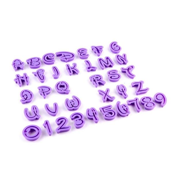 

baking moulds purple handwritten alphabet letter number cookie cutting stamp embosser cutter fondant mould cake decoration tools molds