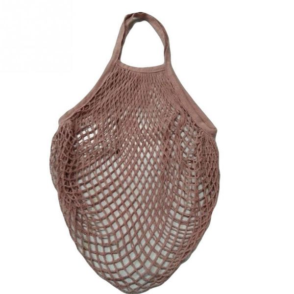 

hanging baskets mesh net grocery handbag fruit storage long cotton fashion portable large capacity solid tote shopping bag pocket reusable