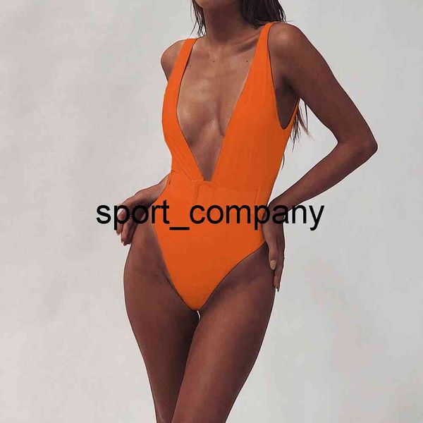 Старинные оранжевые одно цельные купальники женщины окураются шеи купальники толчок монокини бразильские купальные костюмы летняя пляжная одежда 2021