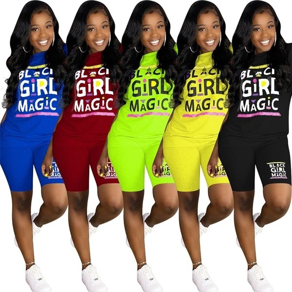 

t-shirt + shorts sports suit women sportswear designers clothes tracksuit fashion summer short-sleeved print two piece set g3307, White