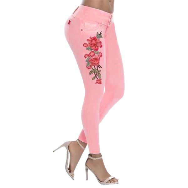 

women's jeans hxroolrp fashion floral women stretch pants pour dames female slim trousers ladies pencil de mujer c2, Blue