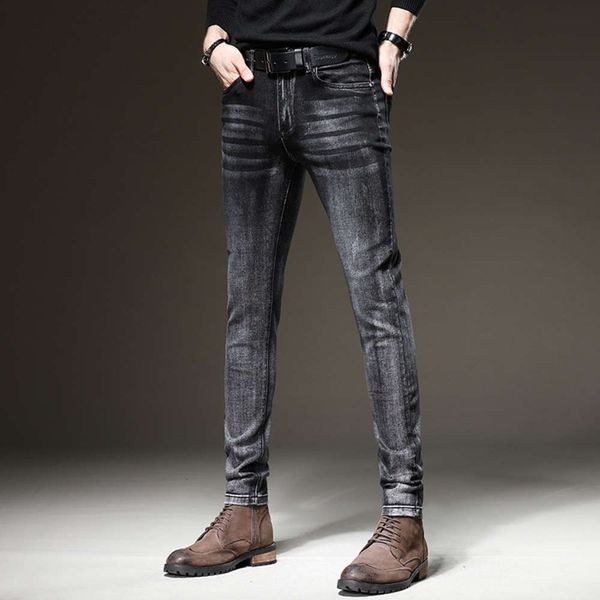 

2021 jeans men's fashion brand autumn and winter new slim legged pants, Blue