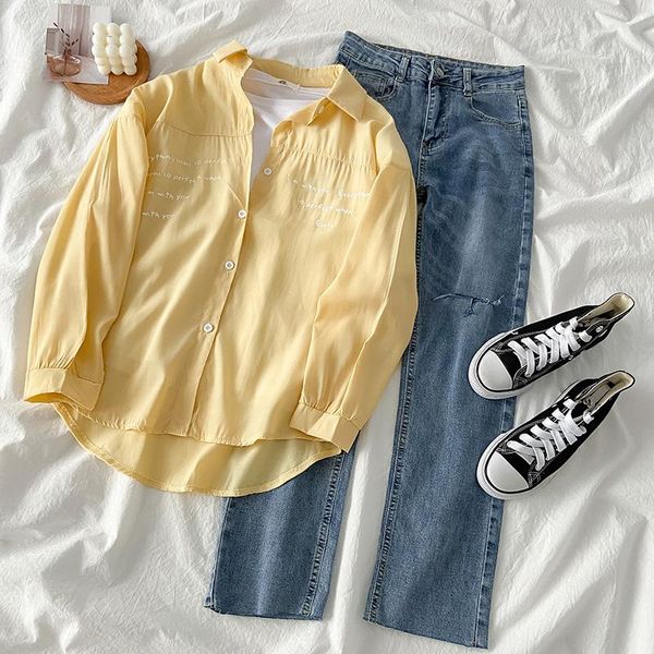 

women's two piece pants early autumn wear style shirt jeans fashion suit sweet cool college retro chic two-piece, White