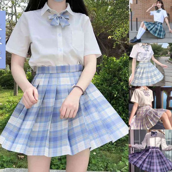 

fashion preppy style plaid women skirt high waist chic student pleated harajuku uniforms ladies girls, Black