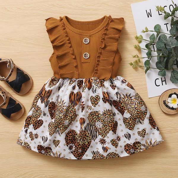 

girl's dresses toddler dress party valentine's day 6m-4t baby summer sleeveless girls cotton ruffles floral printed princess, Red;yellow