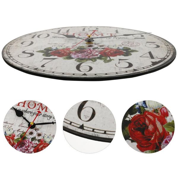 

wall clocks 1pc clock wooden round hanging home dorm living room decoration