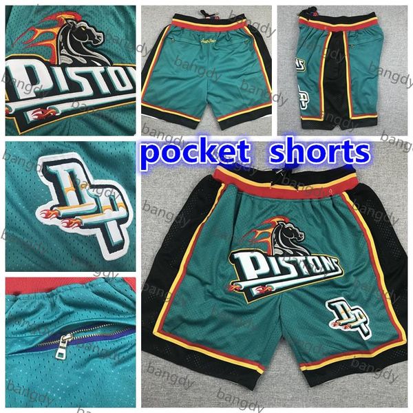 

just don mens blake griffin grant hill hip pop pants professional sport training gym authentic running classic embroidery basketball shorts, Black;red