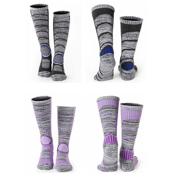 

winter warm socks men women high socks thermal ski thick sports snowboard cycling skiing soccer sock, Black