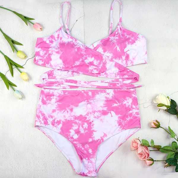

sale2021 on badmode plus size printing split sling badsuit push up monokini summer clothing beach women bikini, White;black