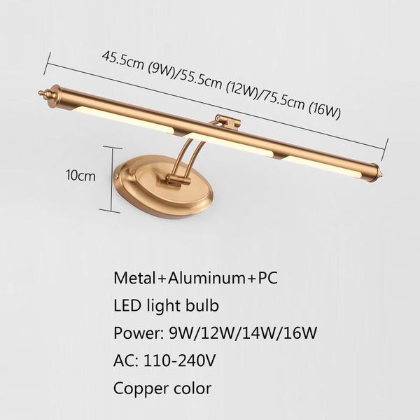 

led simple modern mirror headlights long strips metal&pc fashion personality dressing table bathroom bathroom mirror headlights