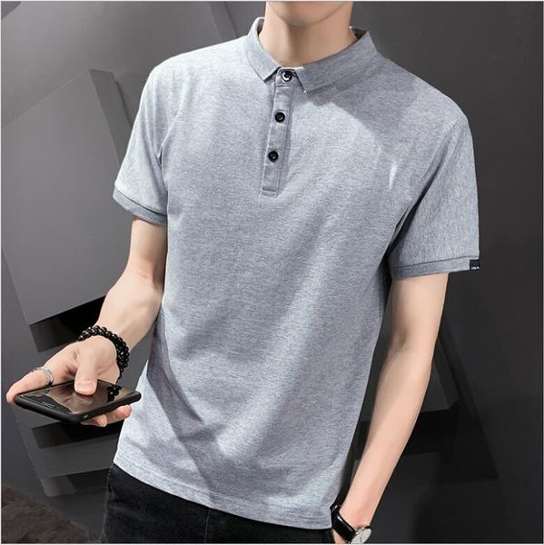 

men's polos 2021 summer clothing cotton men business casual male shirts short sleeve breathable shirt, White;black