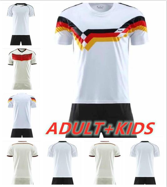 

kids kit germany retro littbarski ballack soccer jerseys 1980 1998 2014 klinsmann matthias home shirt kalkbrenner jersey, Black;yellow