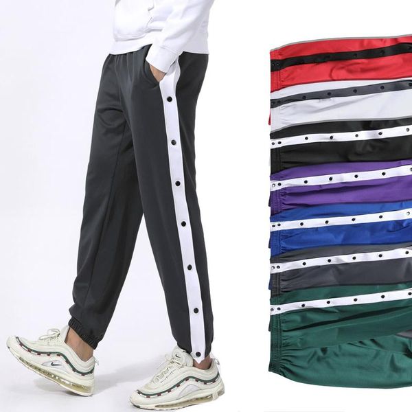 

men jogging sport pants soccer sweatpants with zipper pocket basketball football running trousers skinny leg black, Black;blue