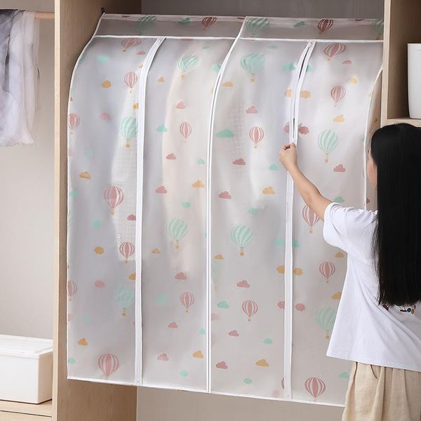 

clothing & wardrobe storage 5pcs clothes hanging dust cover dress suit coat transparent bag case organizer cove