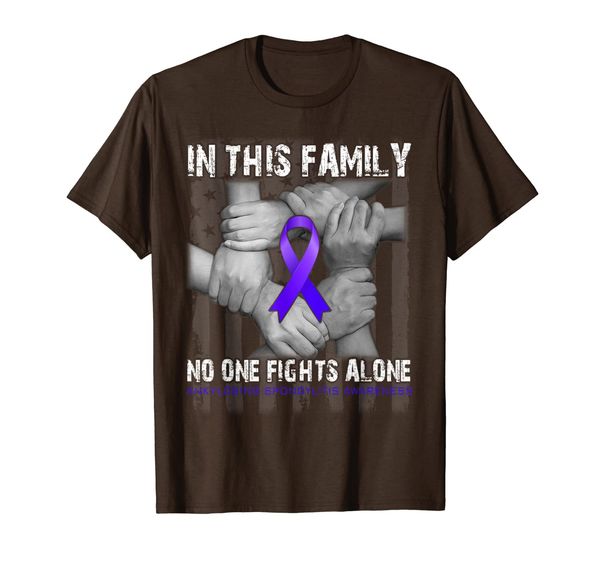 

in this family no one fights alone ankylosing spondylitis t-shirt, White;black