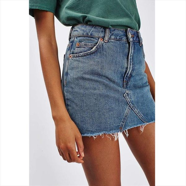 

summer black casual high waist women skirts a line mini denim street pockets button all matched saias jeans skirt