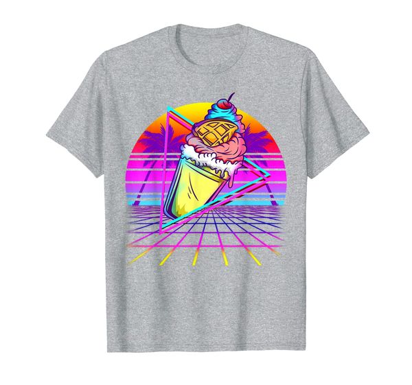 

vaporwave aesthetic retro ice cream beach vaporwave t-shirt, White;black