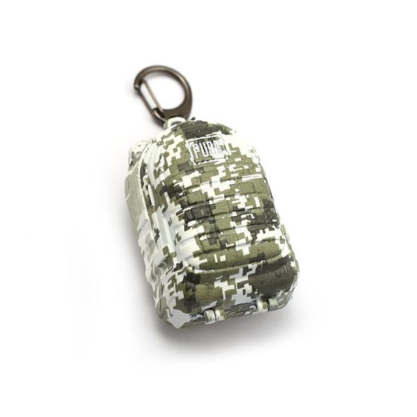 

keychains game keychain camouflage can open backpack pendants holder metal battleground level 3 bag keyring for men car accessory, Silver