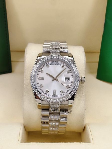 

2021 women stainless steel mechanical watches 36mm men's automatic 2813 movement watch 41mm man wristwatches lady couples lovers daydat, Slivery;brown