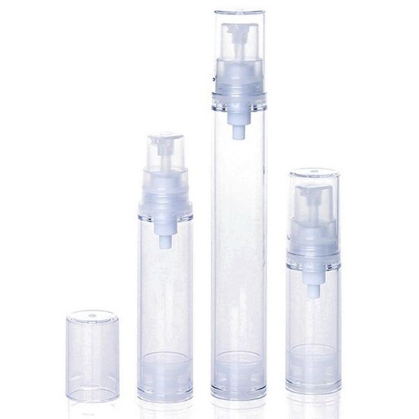 

storage bottles & jars 5/10/15ml empty airless vacuum pump bottle refillable plastic lotion cosmetic container for travel