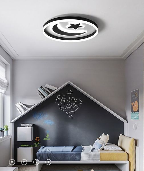 Lampada da soffitto per camera da letto Moon Star per bambini camera da letto semplice e moderna LED illuminazione creativa per cartoni animati plafoniera per camera da principessa per ragazzo e ragazza