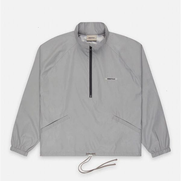 

2021 New Arrived Fog Men Women 1:1 High-quality Windbreaker Half Zipper Colorful Ribbon Essentials Jacket J4U4