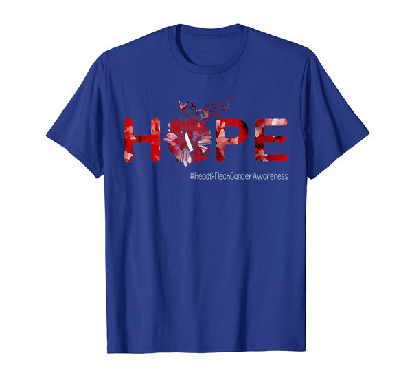 

hope butterfly ribbon head neck cancer awareness tshirt, White;black