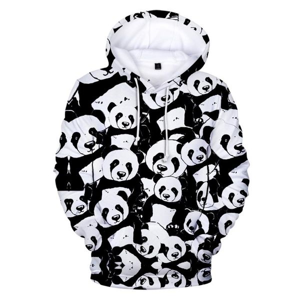 

men's hoodies & sweatshirts kawaii panda casual sweatshirt boy girls fashion hooded cute harajuku children clothes, Black